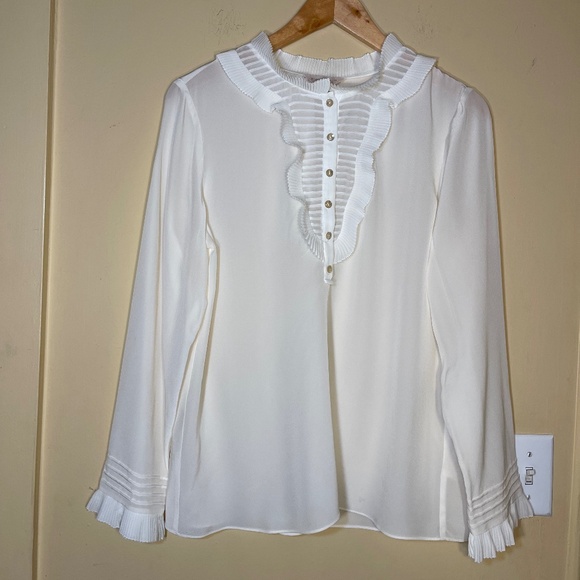 Rebecca Taylor White Ruffle Blouse - Picture 10 of 10